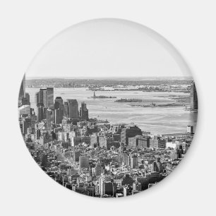 Black White New York City Skyline Magnet