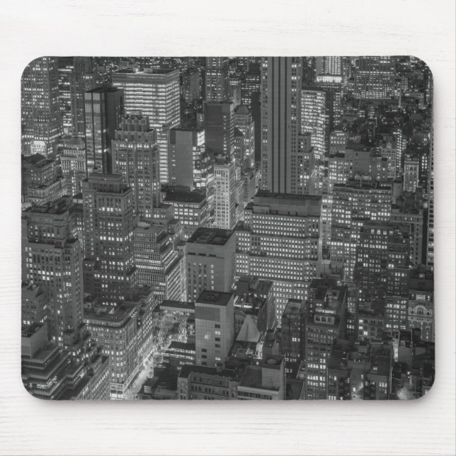Black White New York City Skyline Mouse Pad (Front)