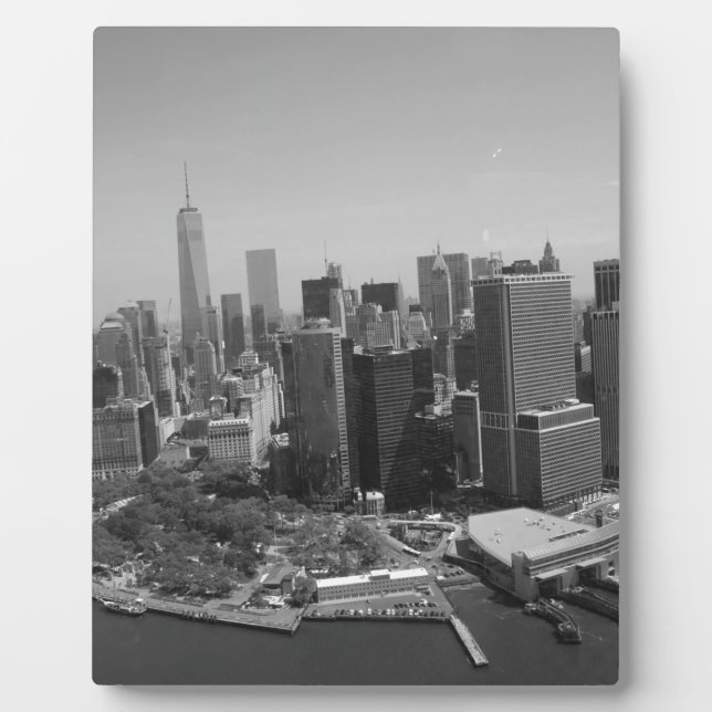 Black White New York City Skyline Plaque (Front)