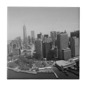 Black White New York City Skyline Tile