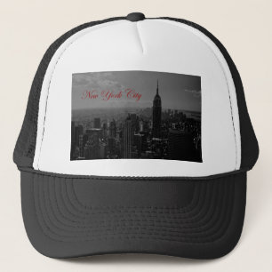 Black White New York City Trucker Hat
