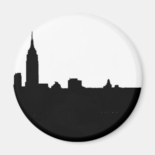 Black & White New York Silhouette Magnet