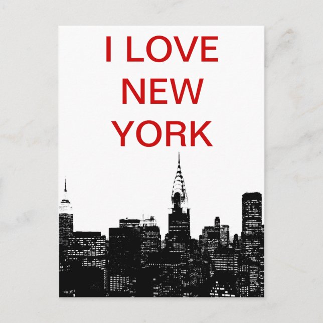 Black & White New York Silhouette Postcard (Front)