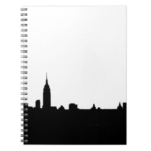 Black & White New York Silhouette Spiral Notebook