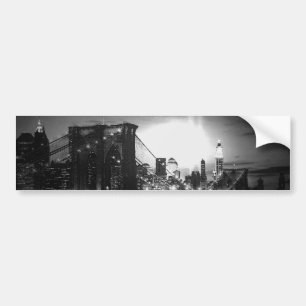 Black & White New York Skyline Bumper Sticker