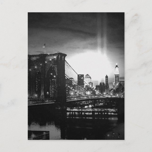Black & White New York Skyline Postcard (Front)