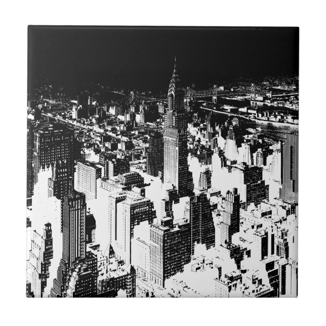 Black & White New York Tile (Front)