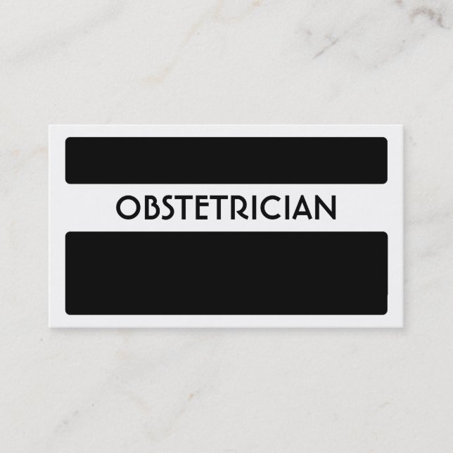 Black white obstetrician business cards (Front)