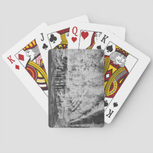 Black & White of vineyards, Montepulciano, Italy Playing Cards