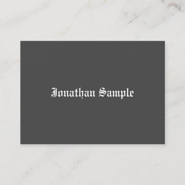 Black White Old English Text Nostalgic Template Business Card (Front)