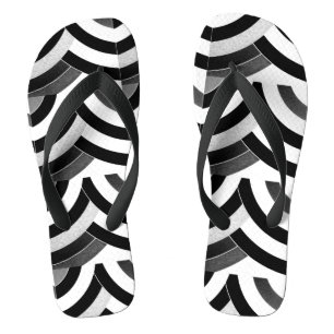 black white ombre zigzag chevron pattern jandals