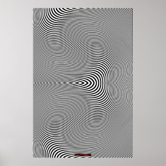 Black & White Op Art Optical Illusion Wall Poster