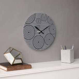 Black White Opti Large Clock