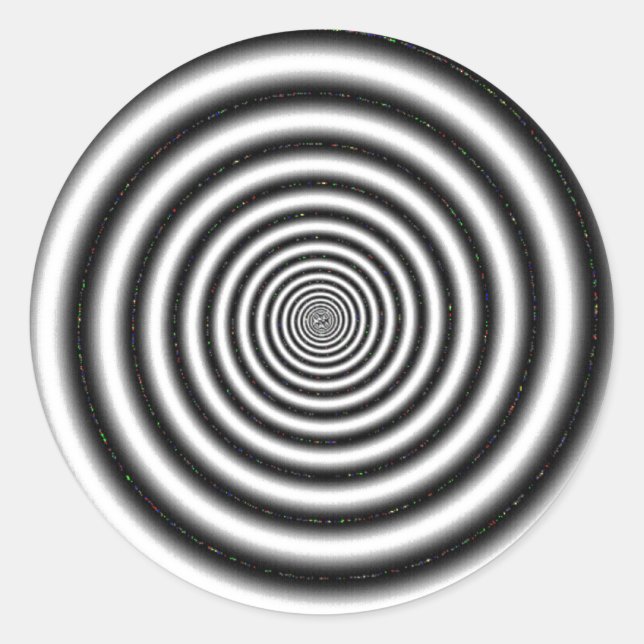 Black & White Optical Illusion Classic Round Sticker (Front)