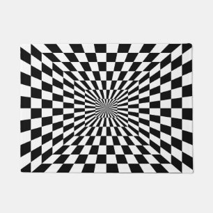 Black & White Optical Illusion Doormat