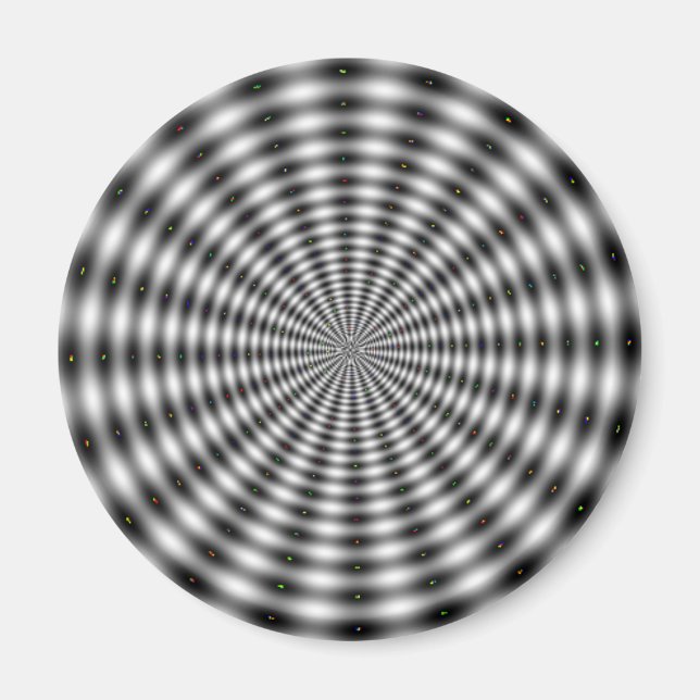 Black & White Optical Illusion Magnet (Front)