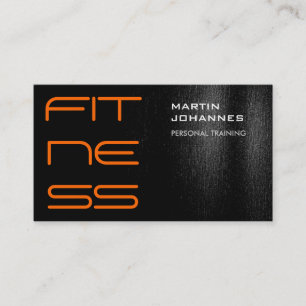Black White Orange Modern Business Card