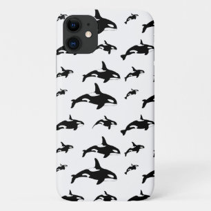 Black White Orca Killer Whale Marine Print Case-Mate iPhone Case