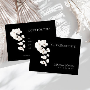 Black White Orchid Business Gift Certificate