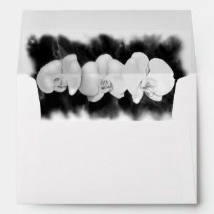 Black White Orchid painting tropical floral   Envelopes