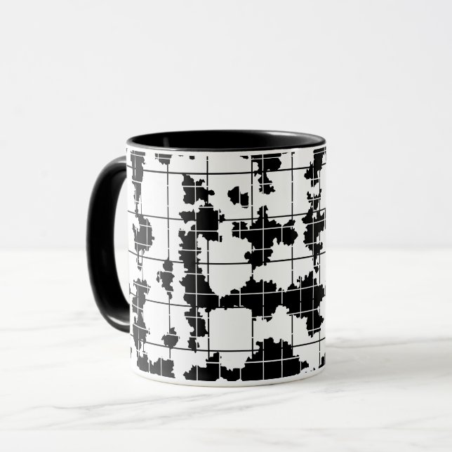 Black White Organic Abstract Art Design  Mug (Front Left)