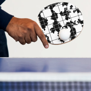 Black White Organic Abstract Art Design Ping Pong Paddle