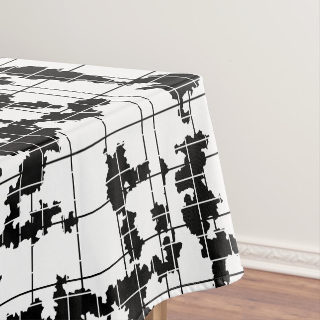 Black White Organic Abstract Art Design  Tablecloth (In Situ)