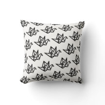 Black & White Origami Paper Crane Linocut