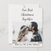 Black & White Our First Christmas Newlywed Photo 