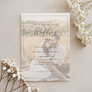 Black & White Overlay Photo Wedding Invitation