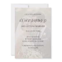 Black & White Overlay Photo Wedding Invitation
