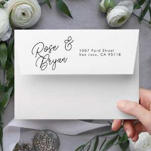 Black & White Oversized Script Wedding Envelope
