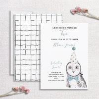 Black & White Owl 2nd Birthday Boy Party