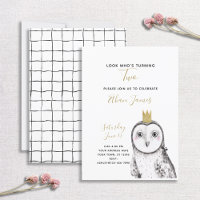 Black & White Owl Baby 2nd Birthday Party