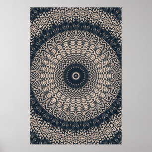 Black & White Owl Mandala Poster