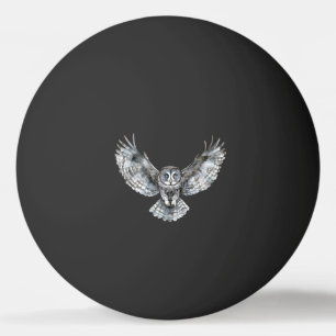 Black White Owl Moon Ping Pong Ball