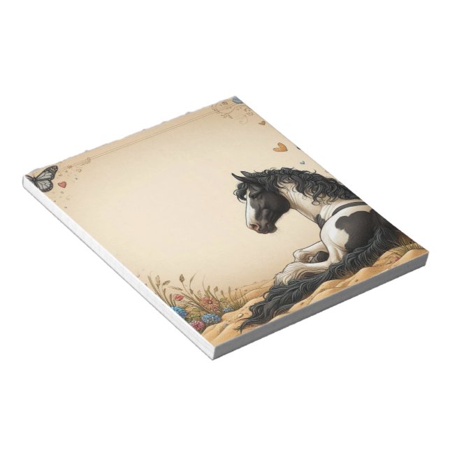 Black & White Paint Horse Notepad (Angled)