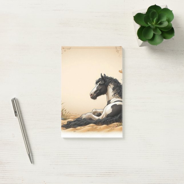 Black & White Paint Horse Post-it Notes (Office)