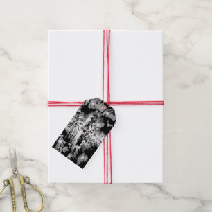 Black + White Paint Swirls Gift Tags
