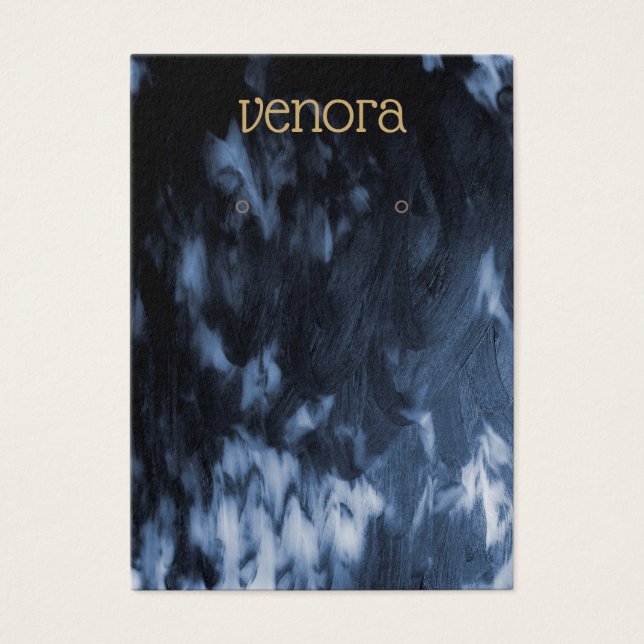 Black White Painted Abstract Earring Display Card (Front)