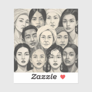 Black & White Paintings Celebrating Diversity 