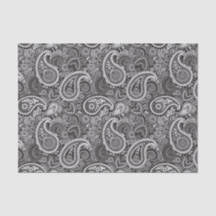 Black White Paisley Elegant Pattern Tissue Paper