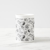 Black & White Paisley Pattern –Elegant Textile Art