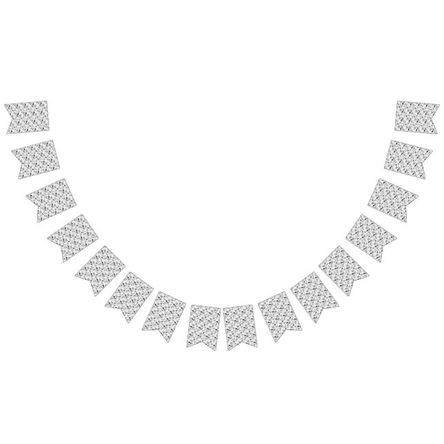 Black & White Paisley Pattern –Elegant Textile Art Bunting (All)