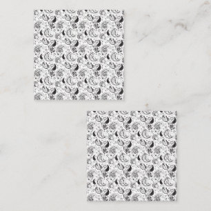 Black & White Paisley Pattern –Elegant Textile Art Calling Card