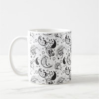 Black & White Paisley Pattern –Elegant Textile Art