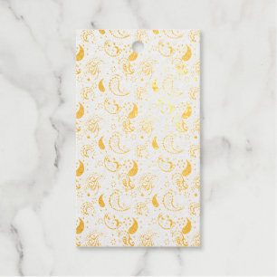 Black & White Paisley Pattern –Elegant Textile Art Gift Tags