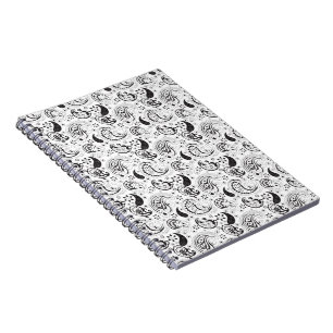 Black & White Paisley Pattern –Elegant Textile Art Notebook
