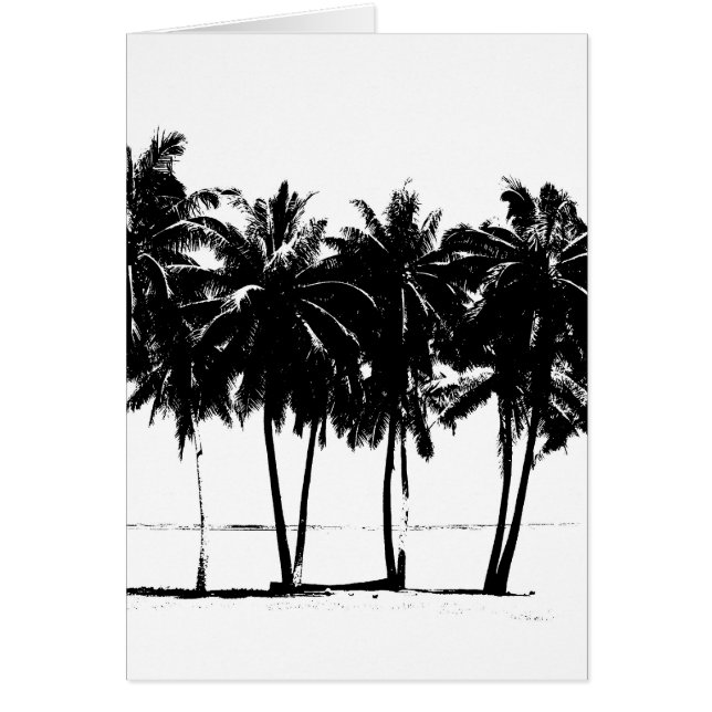 Black White Palm Trees Silhouette (Front)
