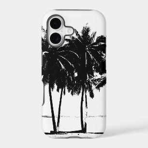 Black White Palm Trees Silhouette